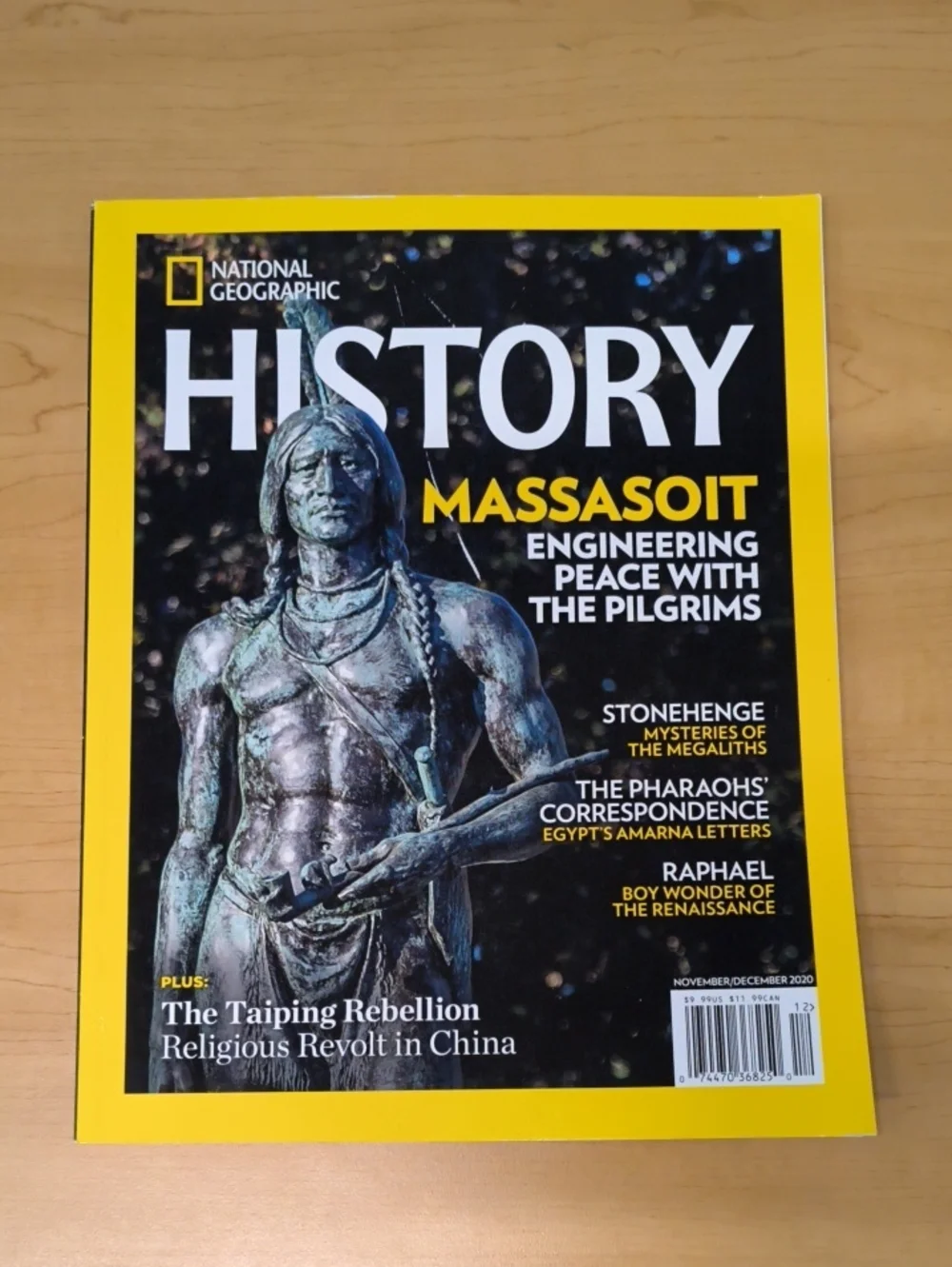 2020 National Geographic History Magazine Massasoit & Pilgrims/ Stonehenge